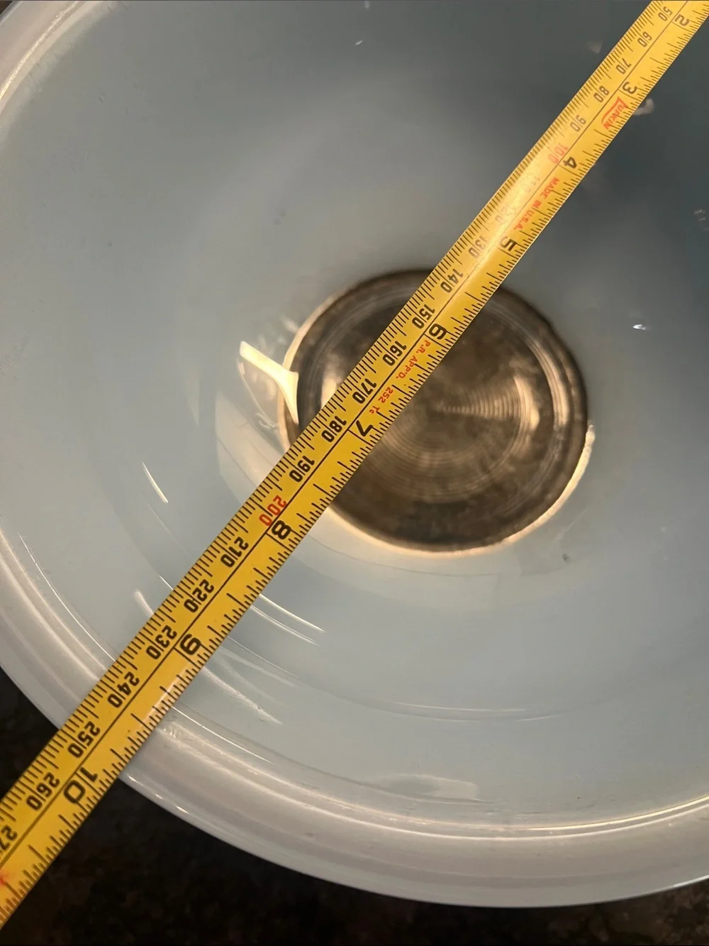 Set of 2 Pyrex Blue Mixing Bowls in Light Blue and Sky Blue. 325 and 323 sizes.